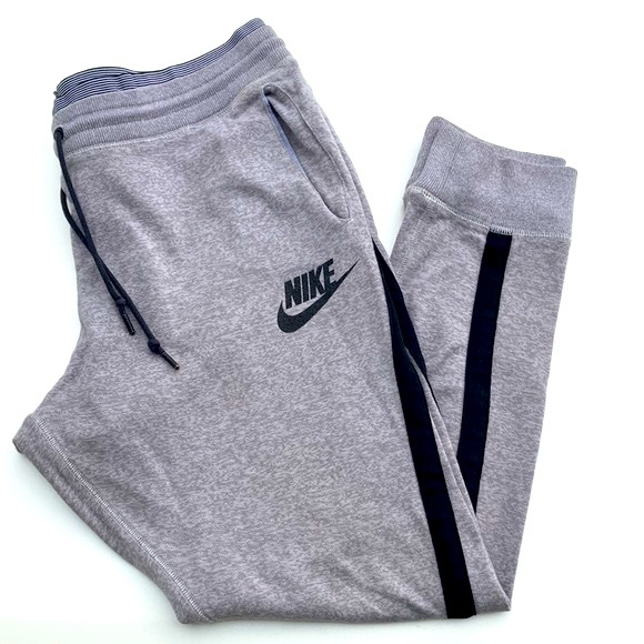 NIKE Joggers Sweatpants Track Pants Gray Black Stripe Size L - Picture 1 of 11